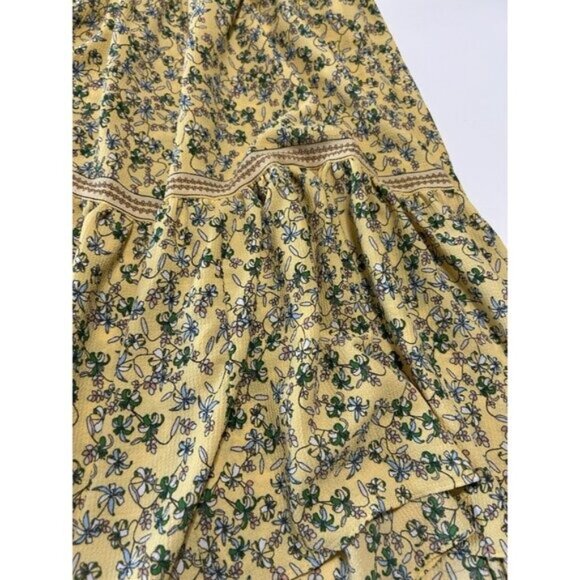 Max Studio Tiered Maxi Ruffle Dress sz xs Floral Smocked Soft Feminine Country - Picture 9 of 9